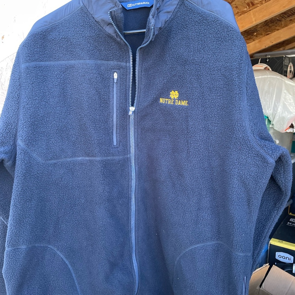 NWT Notre Dame Cutter& Buck XLT Fleece Full Zip Jacket
